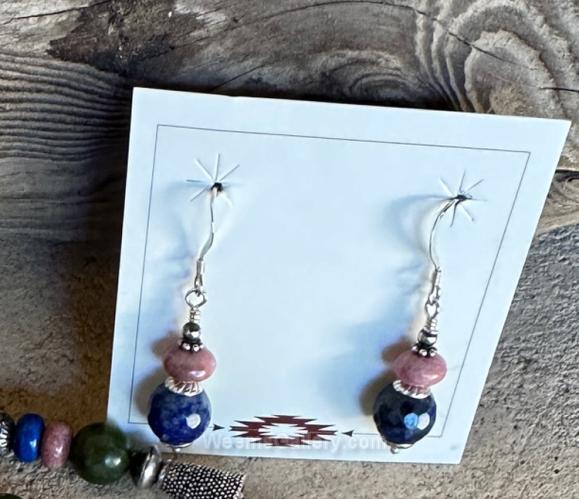 Faceted Lapis Earrings by Myra Gadson